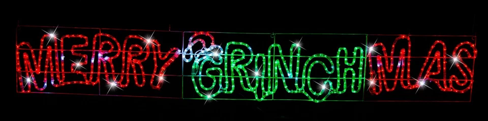 2m Merry Grinchmas LED Christmas Ropelight Grinch Sign Outdoor Motif Xmas Lights - image 2 of 3