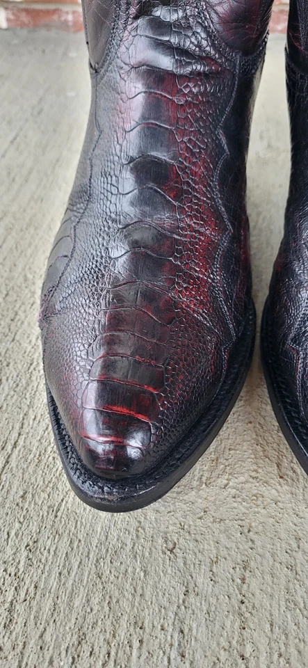 Botas Lucchese exóticas Lucchese pierna de avestruz para hombre 13 D Lucchese 2000 hechas a mano Foto 3 de 4