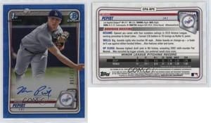 2020 Bowman Chrome Prospect Auto Blue Refractor /150 Ryan Pepiot #CPA-RPE Auto