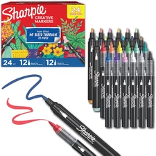 Sharpie Creative Markers, Combo Pack, Water-Based Acrylic, Bullet & Brush Tips,