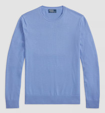 NWT 198 Polo Ralph Lauren Men's Size S Blue Classic Cotton Crewneck Sweater