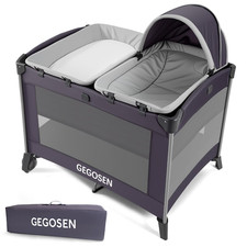 Portable Baby Playard 4 in 1 Design, Foldable Baby Playpen with Removable Bassin