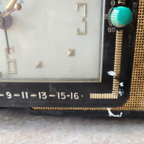 Antikes MCM 50er Jahre Bulova Uhr Röhrenradio Modell 100 schwarz & gold - Bild 5 von 15