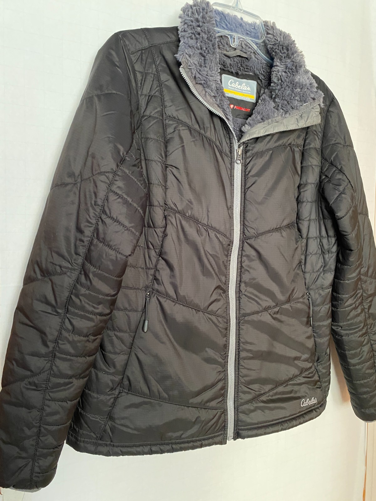 CABELA'S Primaloft Puffer Jacket Size M Black w/ … - image 2