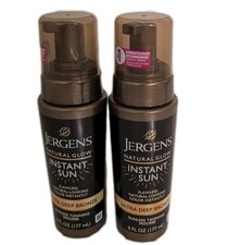 LOT 2 JERGENS NATURAL GLOW INSTANT SUN TANNING MOUSSE ULTRA DEEP BRONZE 6 OZ