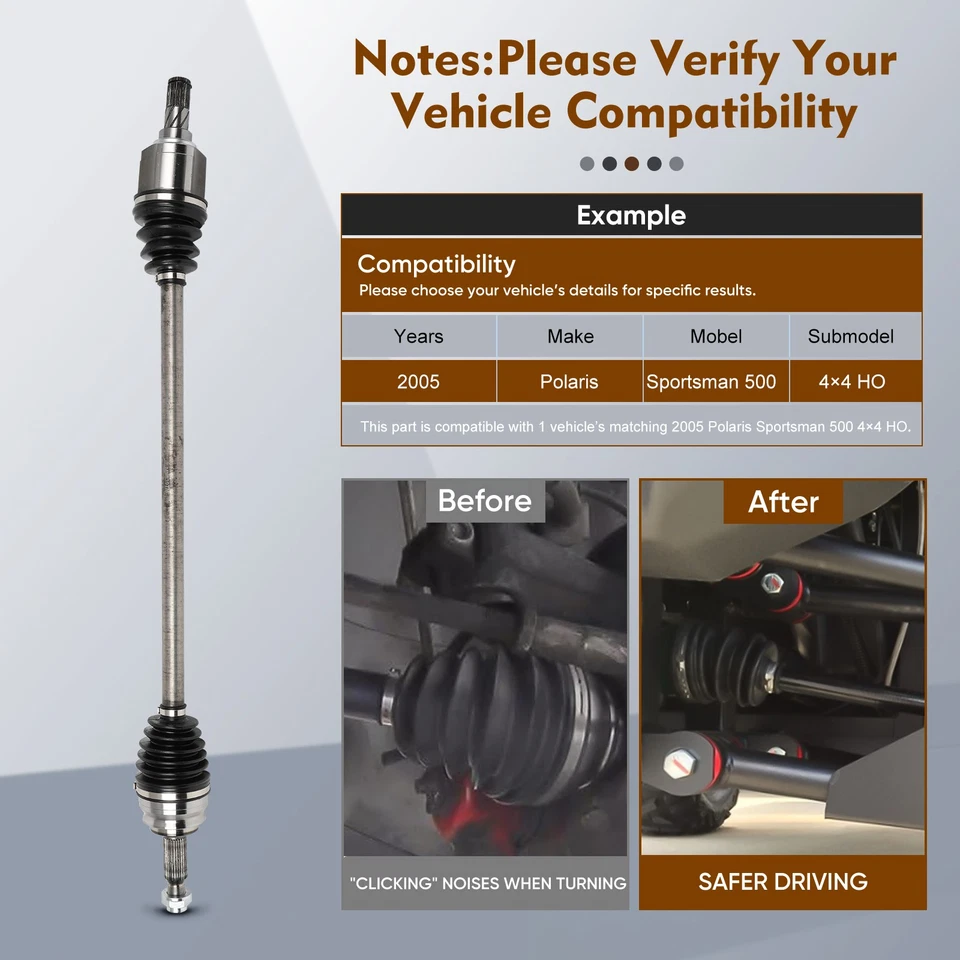 2x Front Auto for Mitsubishi Lancer 2.0L 2008-2011 2.4L 2009-2017 CV Axle Shaft - Image 4 of 4