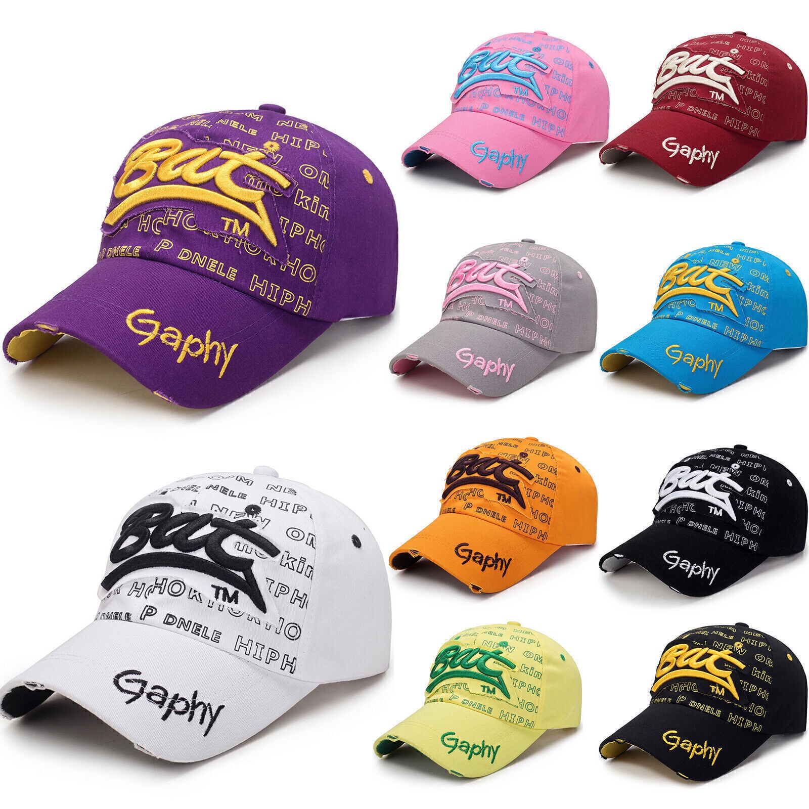 APL ᅮሀ Berretto Basecap Donna Uomo BaseballCap Bat Ricamo Snapback Cappellino Estivo