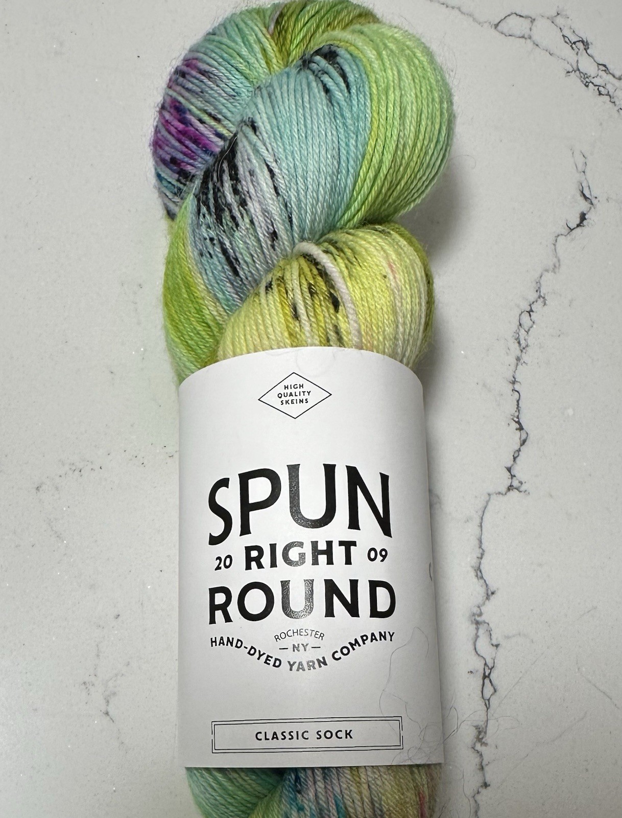 Spun Right Round Yarn ~ Classic Sock 100% Superwash Merino - Poison Dart