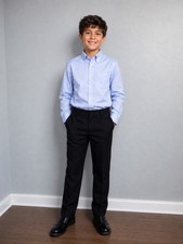 IZOD Boy's Flat Front Dress Pants Size 8 Black