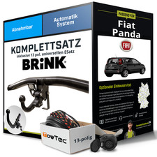 Für FIAT Panda Typ 312 , 319 Anhängerkupplung abnehmbar +eSatz 13pol uni 12- Kit