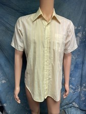 Vintage 1970s Gino Paoli Men's Button Down Pink Satin Look Shirt M