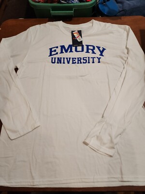 Emory University  Men's XL L/S White Fanatics Graphic T-Shirt NWT- SB17