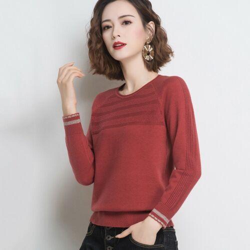 Women Autumn Long Sleeve Round Neck Sweater Knitting Pullover Slim Jumper Warm B - Picture 17 of 17