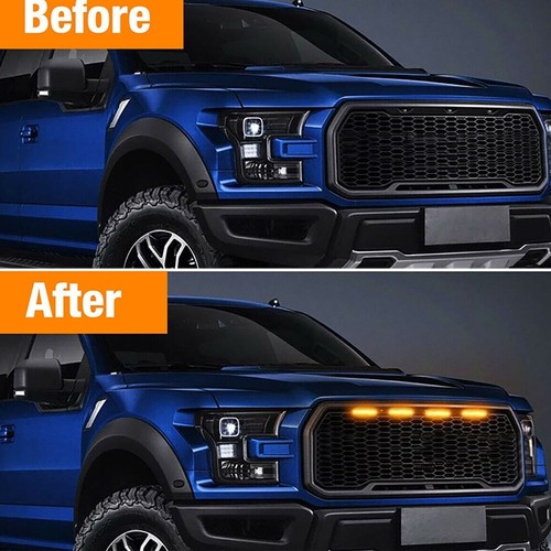 Luz de marcha rejilla delantera ámbar 4LED 3 piezas para camioneta SUV todoterreno - Imagen 6 de 12