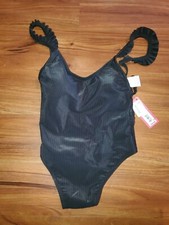 NWT Xhilaration Women's Ribbed Ruffle Shoulder One Piece Swimsuit Small B20