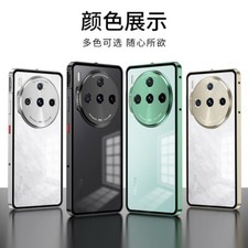 Funda protectora híbrida de lujo con imán de vidrio para parachoques de metal para ZTE nubia Z60S Pro