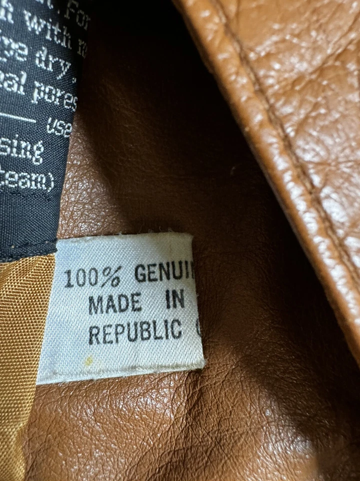 Vtg Montgomery Ward The Tannery Leather Jacket Womens M Mens 16 Camel Tan 1960s Foto 3 de 4