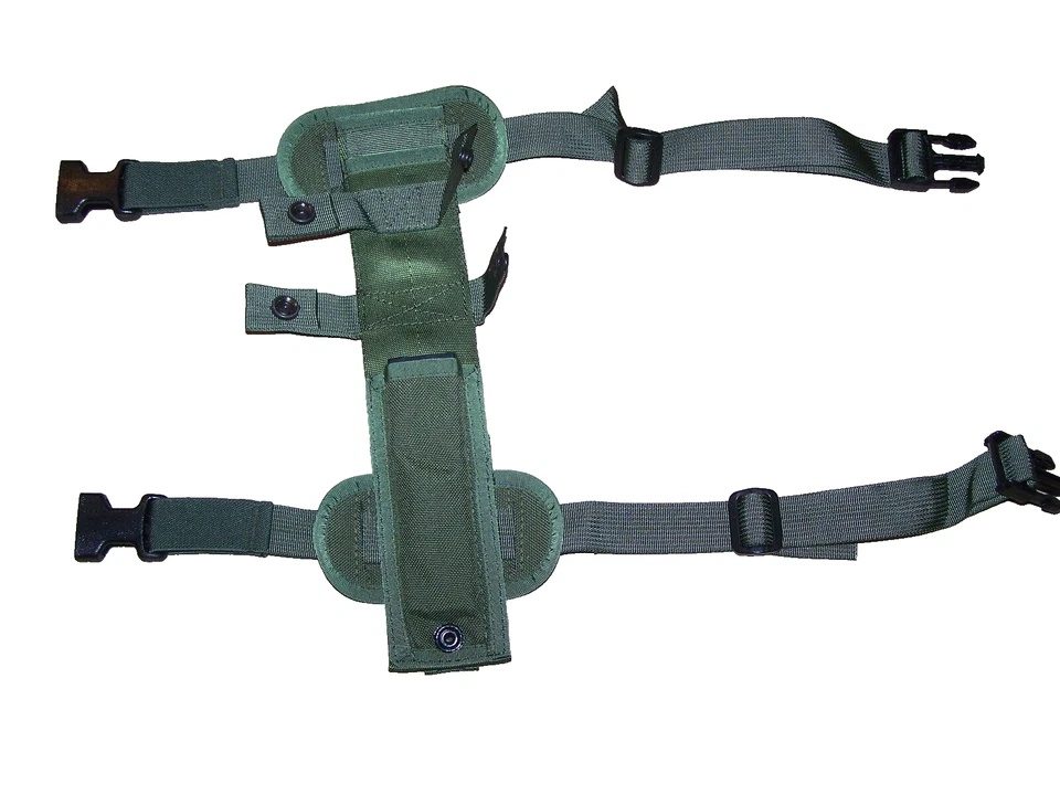 Funda Ontario para sistema de hoja fija ASEK correas para piernas nailon verde supervivencia piloto Foto 2 de 4