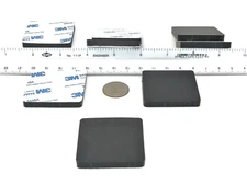 2" Square x 1/4" Thick Silicone Rubber Pads for Commercial Gym Equipment 3M Back