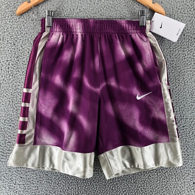 Nike Kids Elite Youth Basketball Shorts Size XL Loose Fit Purple FN8326-072