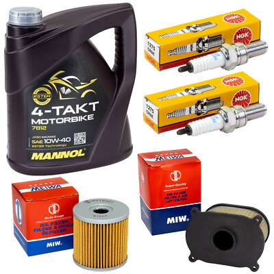 Set Wartung für Hyosung GT 650 N S R 2004-11 Öl 4L Luftfilter Ölfilter Zündkerze