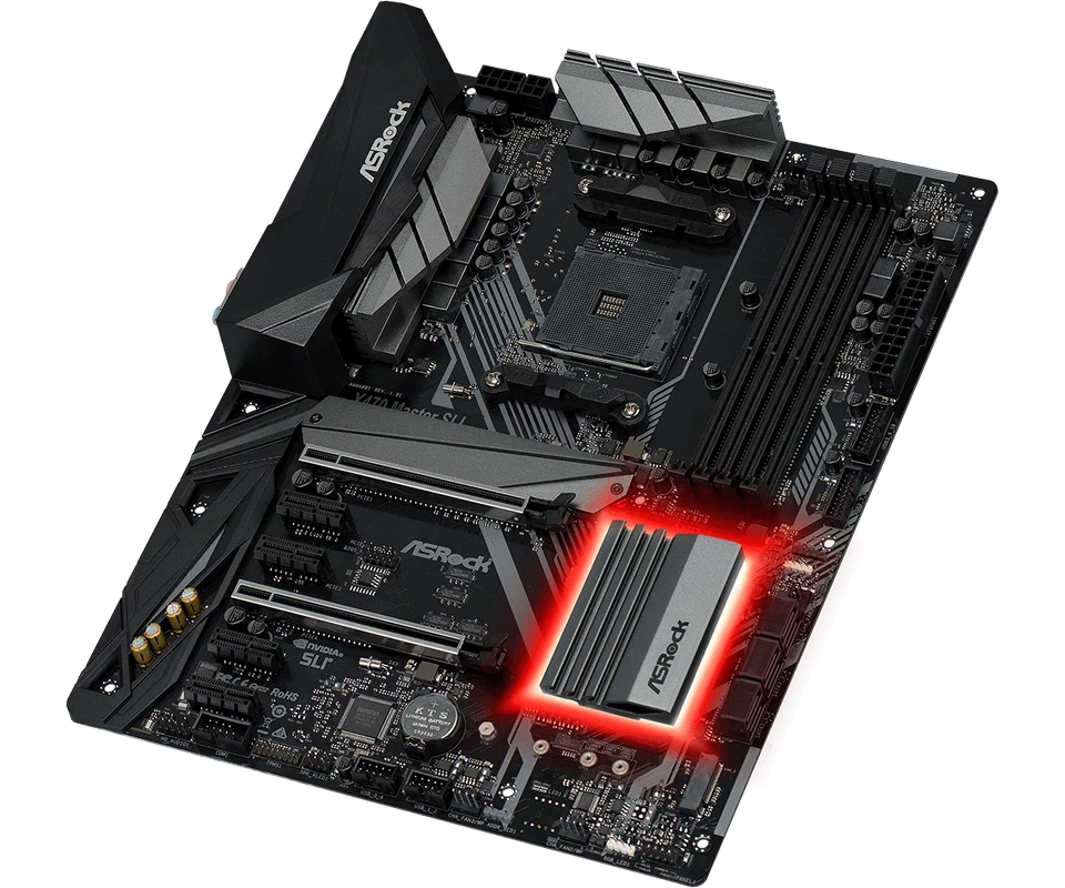 ASRock X470 Master SLI ATX AM4 DDR4 Ryzen 5000 Dual M.2 HDMI Quad SLI/CrossFire - Imagen 2 de 4
