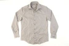 VAN HEUSEN GRAY MEDIUM STAIN SHIELD STRETCH REGULAR BUTTON FRONT SHIRT MENS NEW
