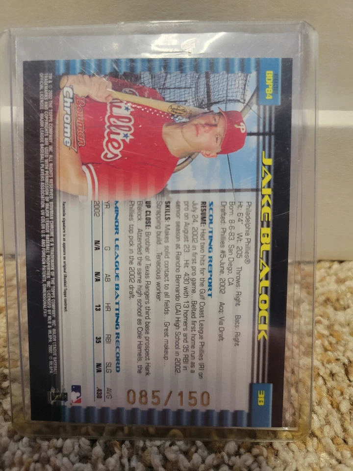 2002 Bowman Chrome DPP - Jake Blalock #BDP84 X-Fractor /150 (RC) - Image 2 of 2