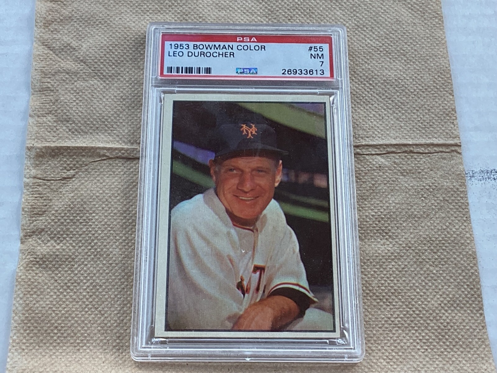 1953 Bowman Leo Durocher Card #55 Graded PSA 7 NM -26933613