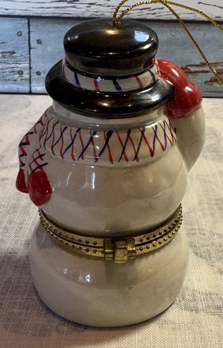 Holiday Snowman Mr. Christmas Animated Wind Up Hinged Music Box - Picture 3 of 15
