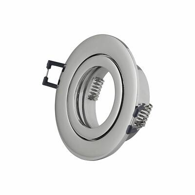 Einbaurahmen rund Chrom GU10 MR16 IP44 Badezimmer Einbau-Strahler Außen Rahmen
