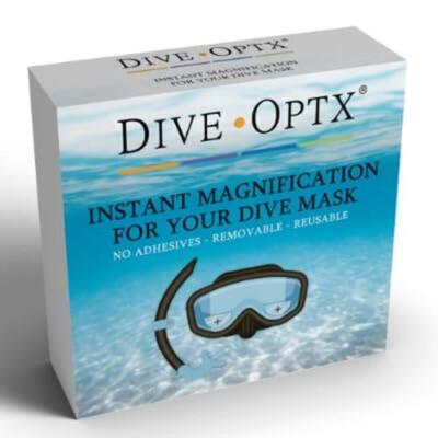 Calabria Hydrotac Dive OPTX 20/20 Stick On Bifocal Lenses +3.00 Scuba Mask Magni