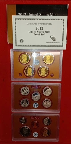 2012 Clad US Proof 14 Coin Set with Original Packaging & COA COMPLETE