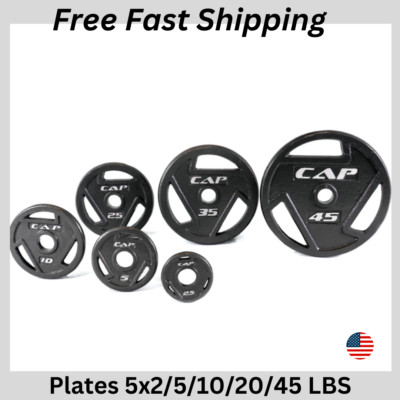 CAP Barbell Olympic Weight Plates Cast Iron Grip /5/10/20/45lb USA (2x5lb)