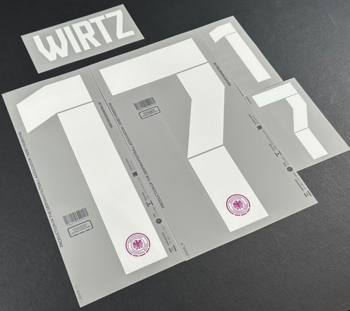 GERMANY 2023-2024 OFFICIAL NAME & NUMBERING WIRTZ 17 AWAY PLAYER SIZE NAMESET - Picture 2 of 2