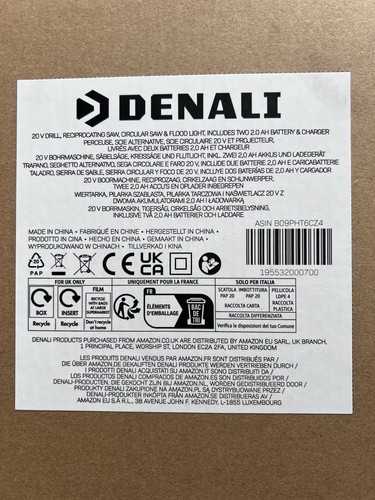 DENALI 20V 4 in 1 Power Tools (drill,Reciprocating Saw,Circular Saw,Flood Light - Picture 2 of 14