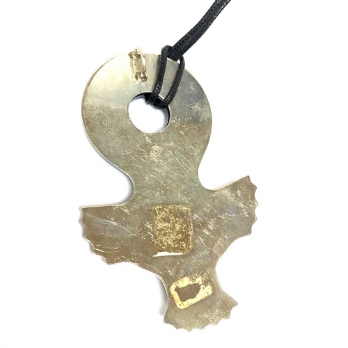 Sterling Silver Pacific North West Design Pendant on Cord Necklace - Picture 5 of 7