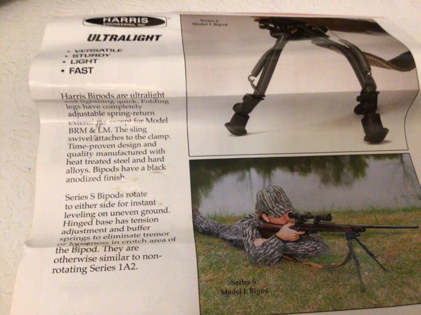 NOS, HARRIS Ultralight Bipod Series 1A2 Model LM 51156012119 eBay