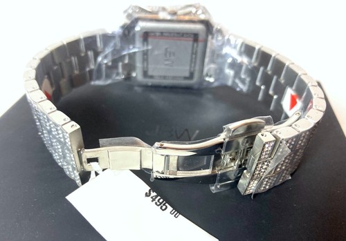 $495 JBW DIAMONDS CRYSTAL SILVER TONE STAINLESS STEEL LADIES WATCH 28MM NEW NIB - 第 9/10 張圖片