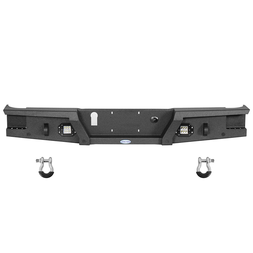 Hooke Road Rear Steel Bumper w/D-Rings & LED Lights For Jeep Gladiator JT 20-25