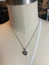 Finecraft Pink Gem & Silver Rope Heart Pendant Necklace