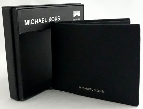 NIB MICHAEL KORS MEN BLACK JET SET OR ANDY SLIM BILLFOLD WALLET MSRP$98.00 NEW - Picture 10 of 11
