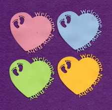 WELCOME NEW BABY  3 die cuts scrapbook cards