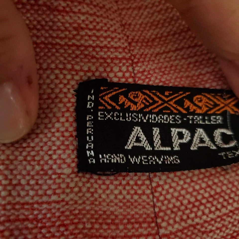 Corbata de cuello roja vintage LIMA alpaca para hombre telada a mano en Perú Repp pez lana rosa Foto 3 de 4