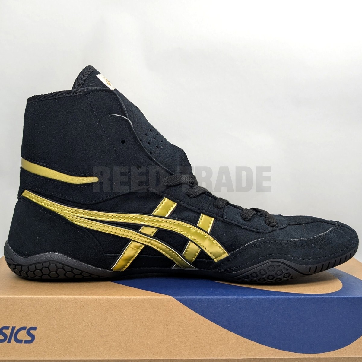 ASICS Wrestling Shoes 1083A001 EX-EO Black/Gold(Black) lace:Black