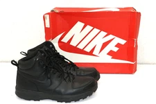 Nike Manoa Leather Boots Triple Black 454350-003 Men's US 13 EU 47.5