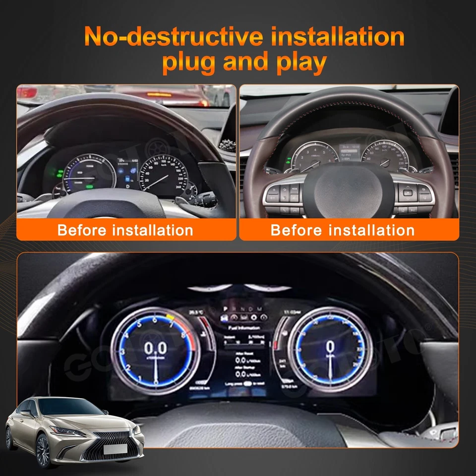 Velocímetro cluster digital instrumento LCD para Lexus RX RX300 RX330 RX350 RX400 - Imagem 3 de 4