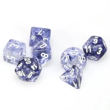 Nebula Black/White Polyhedral Dice Set (D20/12/10/%/8/6/4) CHX27408 Chessex