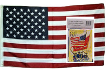3x5 USA US American America Super Poly Flag 3'x5' Grommets w/ Book MADE IN USA 