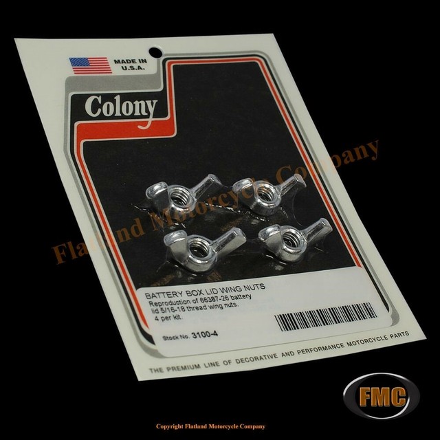 Colony 31004 Battery Box Lid Wing Nuts HarleyDavidson 6638726 USA